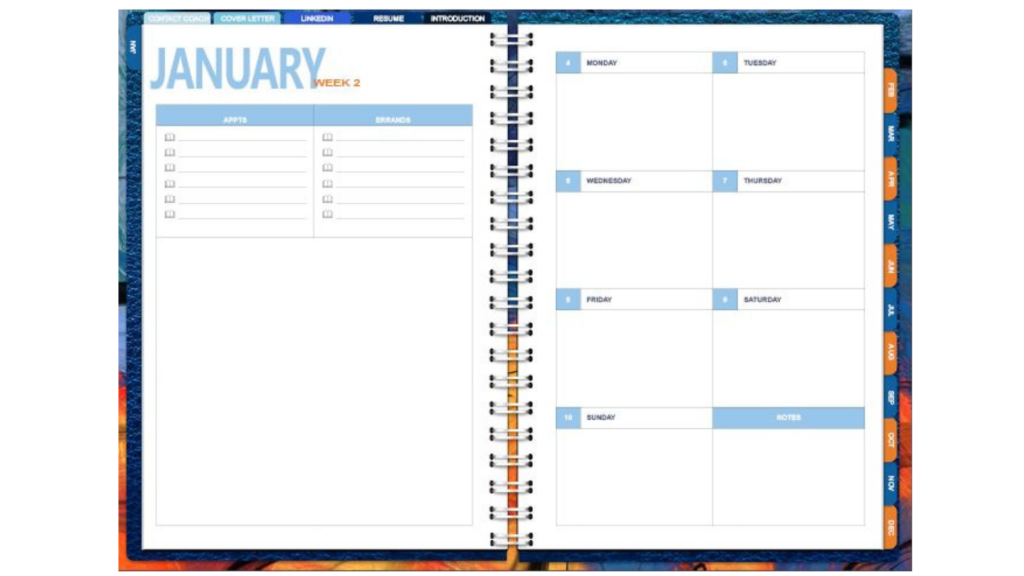 Weekly planner preview